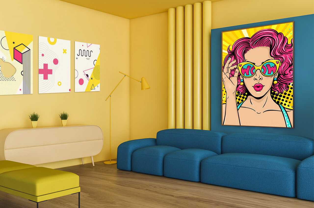 Стиль поп-арт в интерьере: дизайн, описание, примеры оформления квартиры, дома, комнат