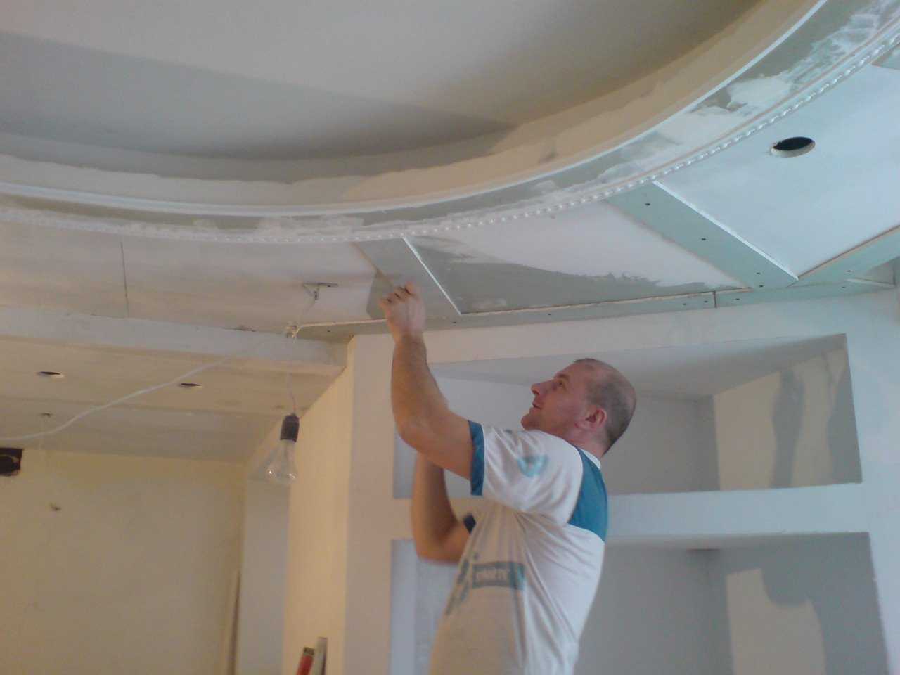 Как сделать потолок из гипсокартона – пошаговая инструкция по монтажу