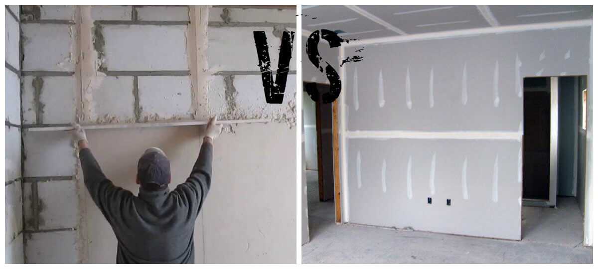 Выравнивание стен гипсокартоном: как выровнять стены своими руками – каркасная и безкаркасная техника выравнивания стен гипсокартоном