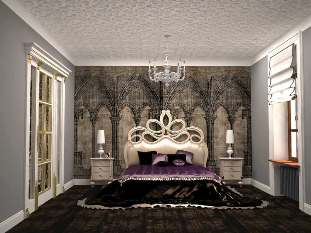 Спальня в готическом стиле, примеры дизайна - 35 фото