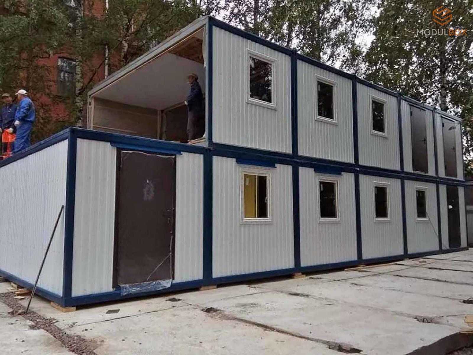 Модульные дома из блок контейнеров: варианты строительства, планировка, фото