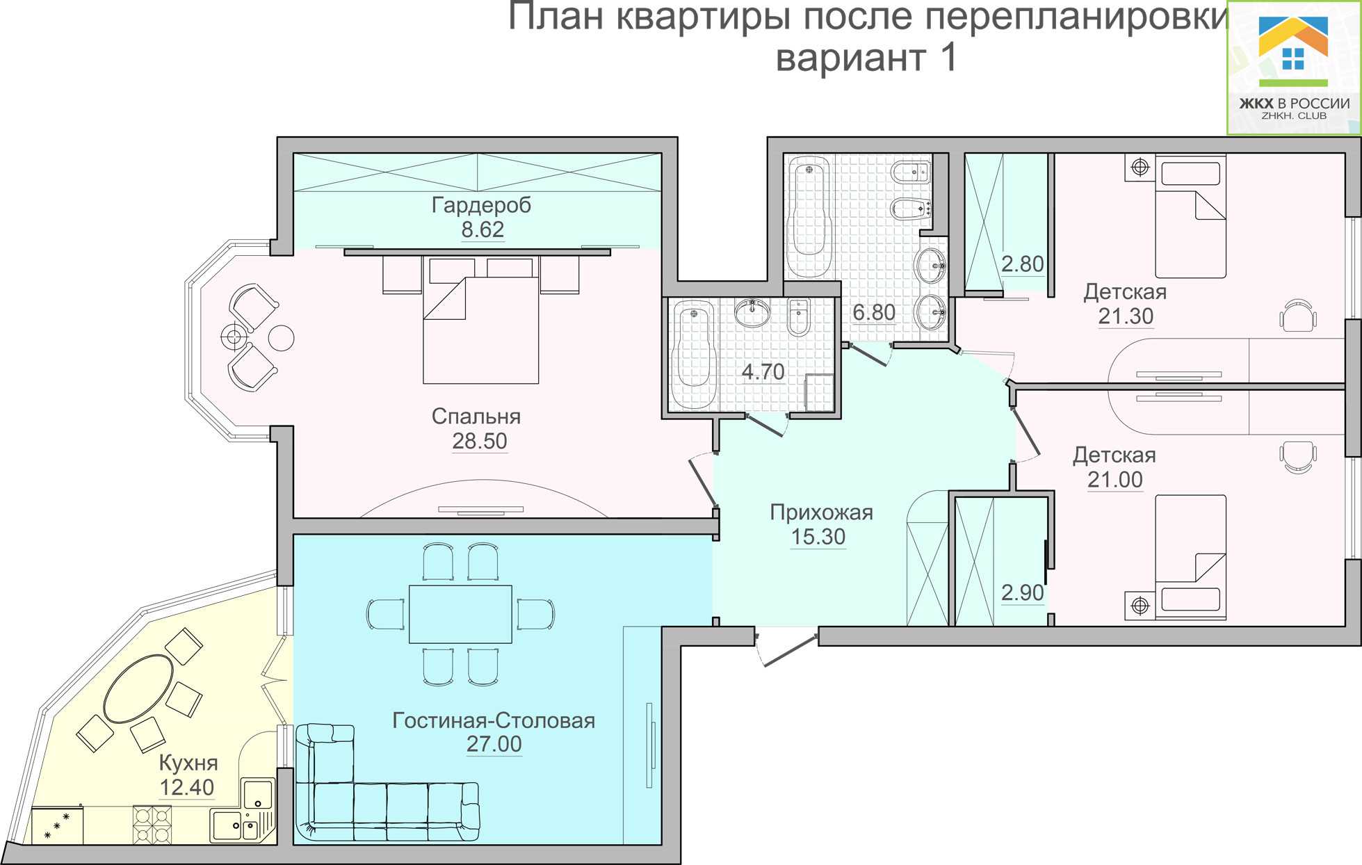 Особенности перепланировки студии в 1 или 2 комнатную квартиру