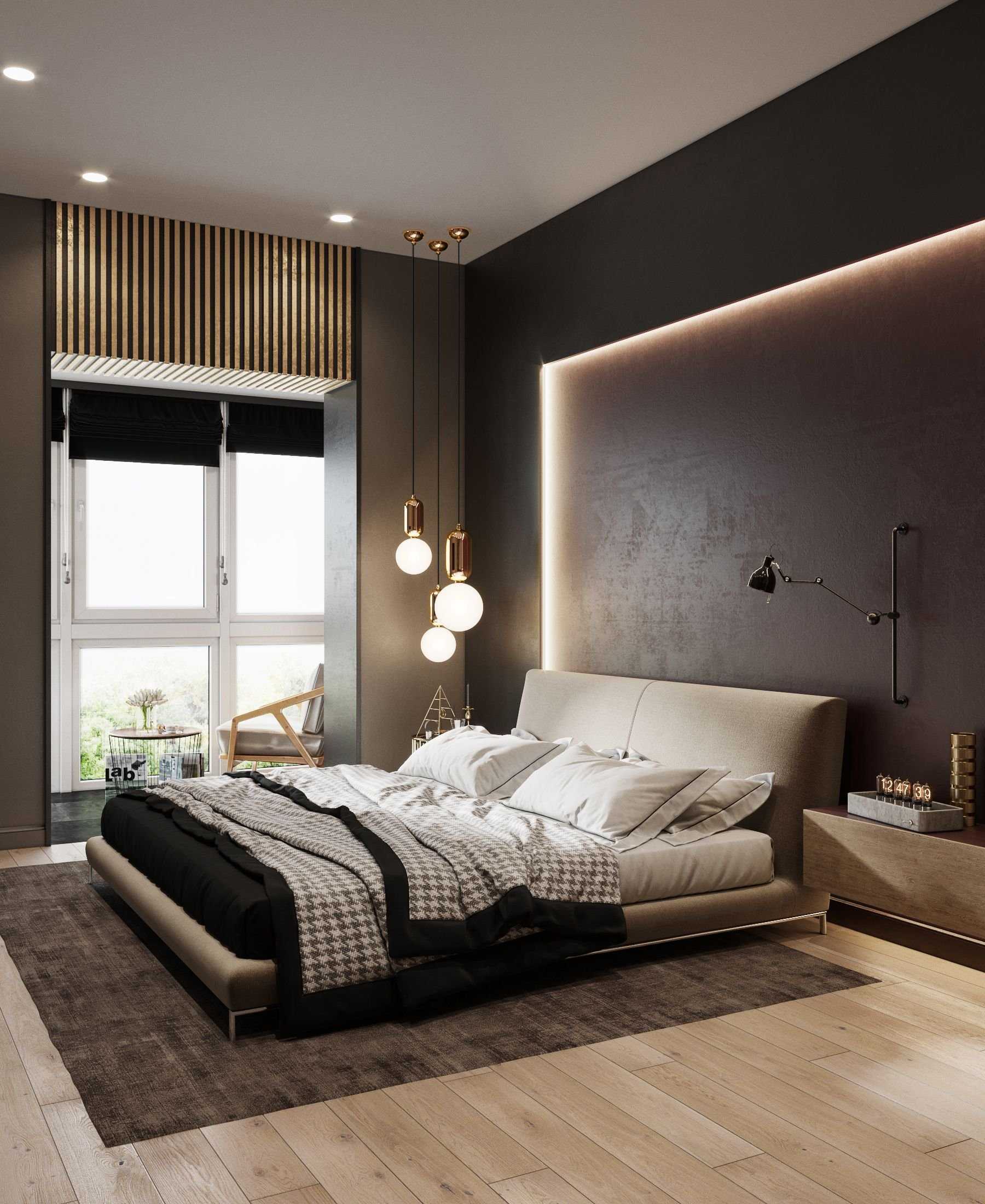 Ламинат на стене в спальне (53 фото): дизайн оригинальной и недорогой отделки в интерьере