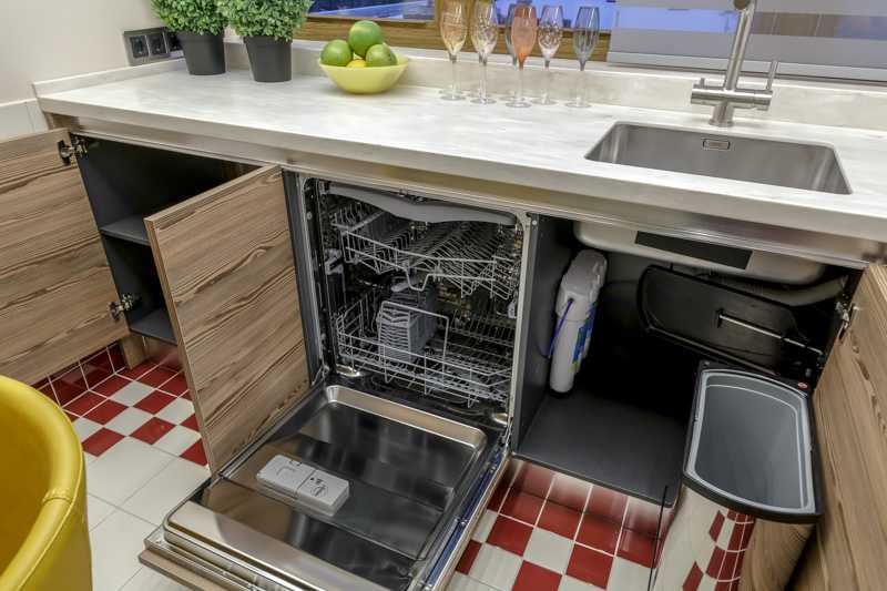 Как установить посудомоечную машину в готовую кухню