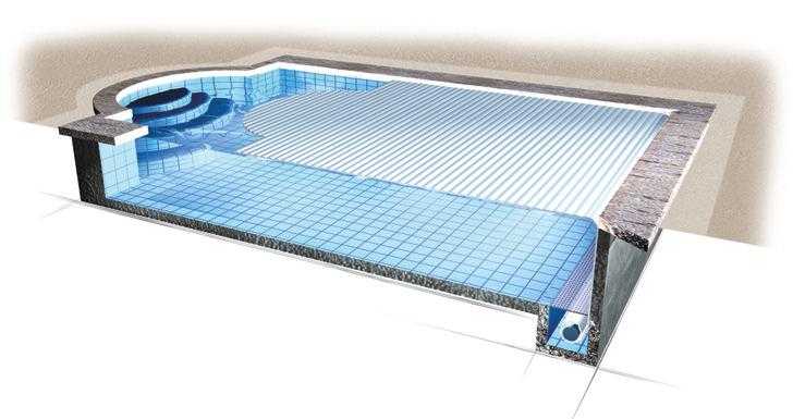 Существуют специализированные акустические линейки стеновых и потолочных панелей Rockfon для отделки помещений бассейнов.
